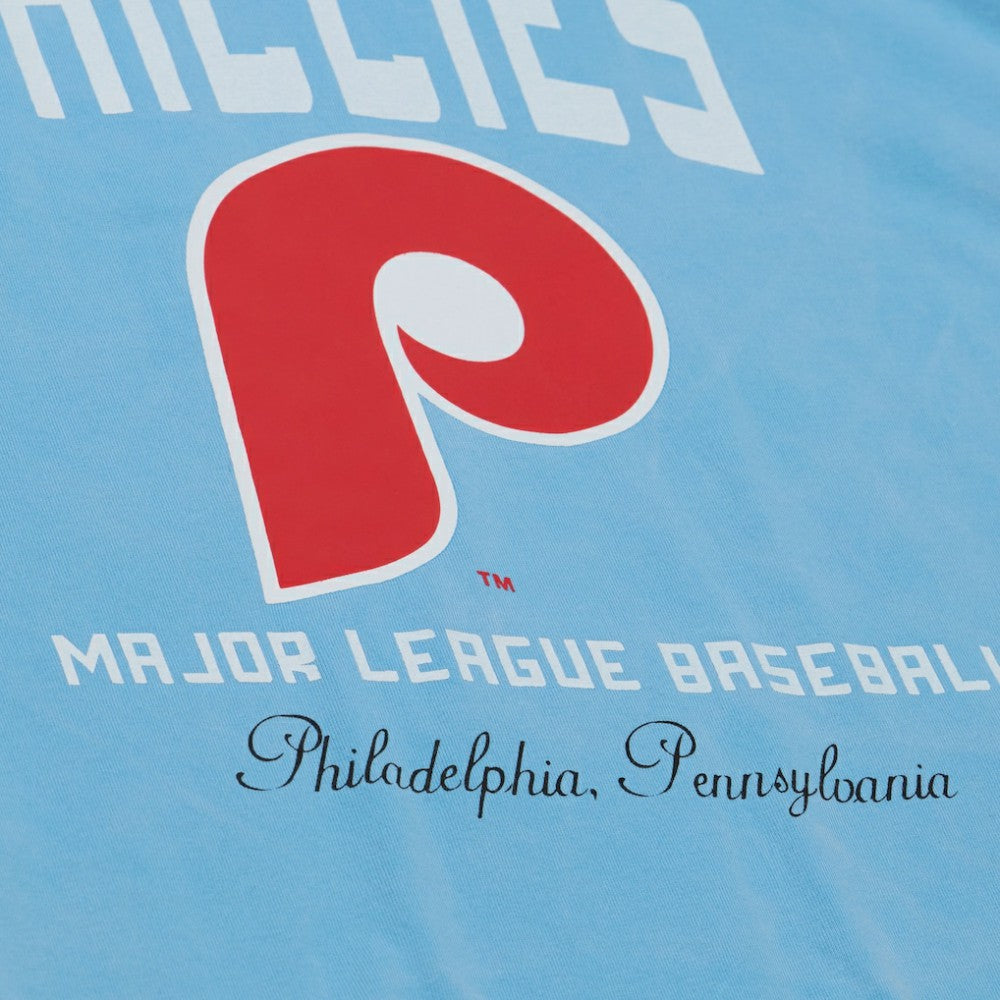 Philadelphia Phillies Mitchell & Ness Women's Cooperstown Cropped Boxy T-Shirt - Light Blue T-shirts