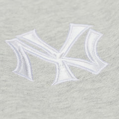 New York Yankees Mitchell & Ness Women's Cooperstown Collection V-Neck Cropped Toggle Sweatshirt - Heather Gray Sweatshirts