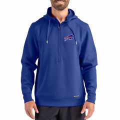Buffalo Bills Cutter & Buck Roam Eco Half-Zip Recycled Pullover Hoodie Royal