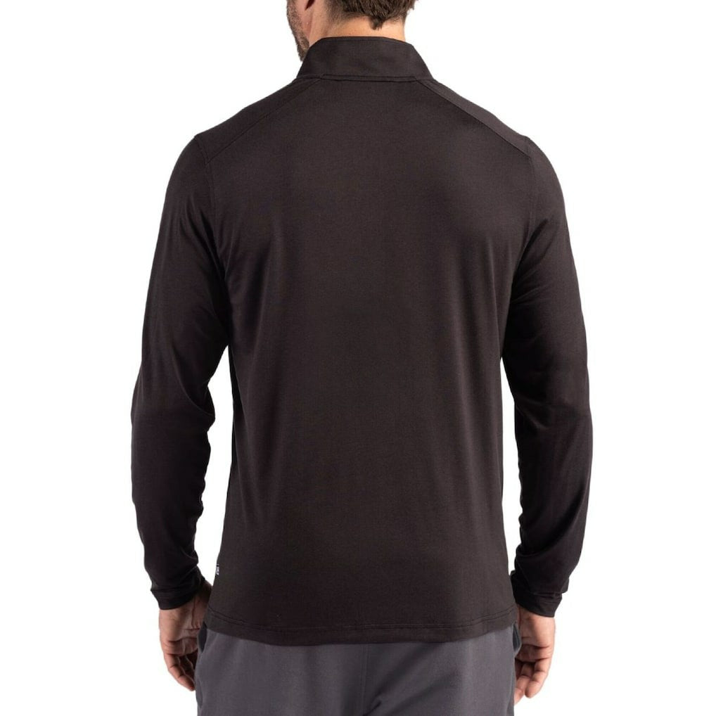 Washington Commanders Cutter & Buck Coastline Epic Comfort Recycled Quarter-Zip Pullover Black
