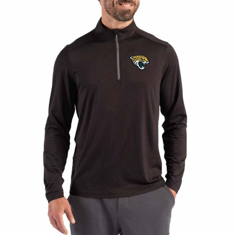 Jacksonville Jaguars Cutter & Buck Coastline Epic Comfort Recycled Quarter-Zip Pullover Black