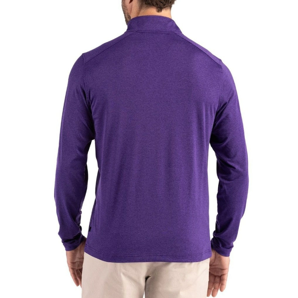 Baltimore Ravens Cutter & Buck Coastline Epic Comfort Recycled Quarter-Zip Pullover Purple
