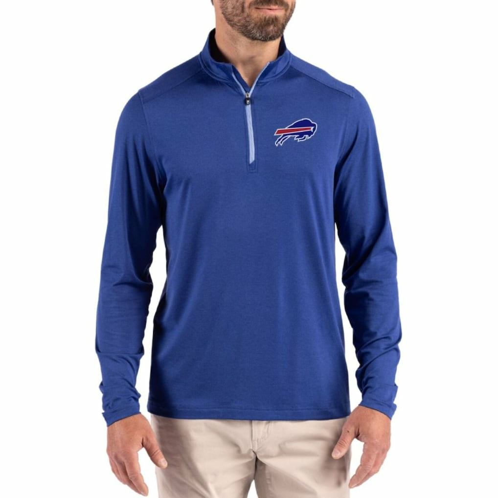 Buffalo Bills Cutter & Buck Coastline Epic Comfort Recycled Quarter-Zip Pullover Royal