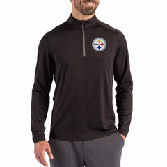 Pittsburgh Steelers Cutter & Buck Coastline Epic Comfort Recycled Quarter-Zip Pullover Black
