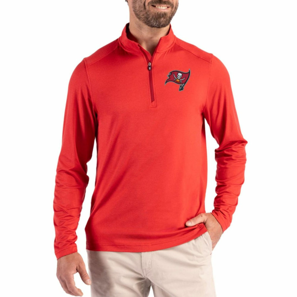 Tampa Bay Buccaneers Cutter & Buck Coastline Epic Comfort Recycled Quarter-Zip Pullover Red