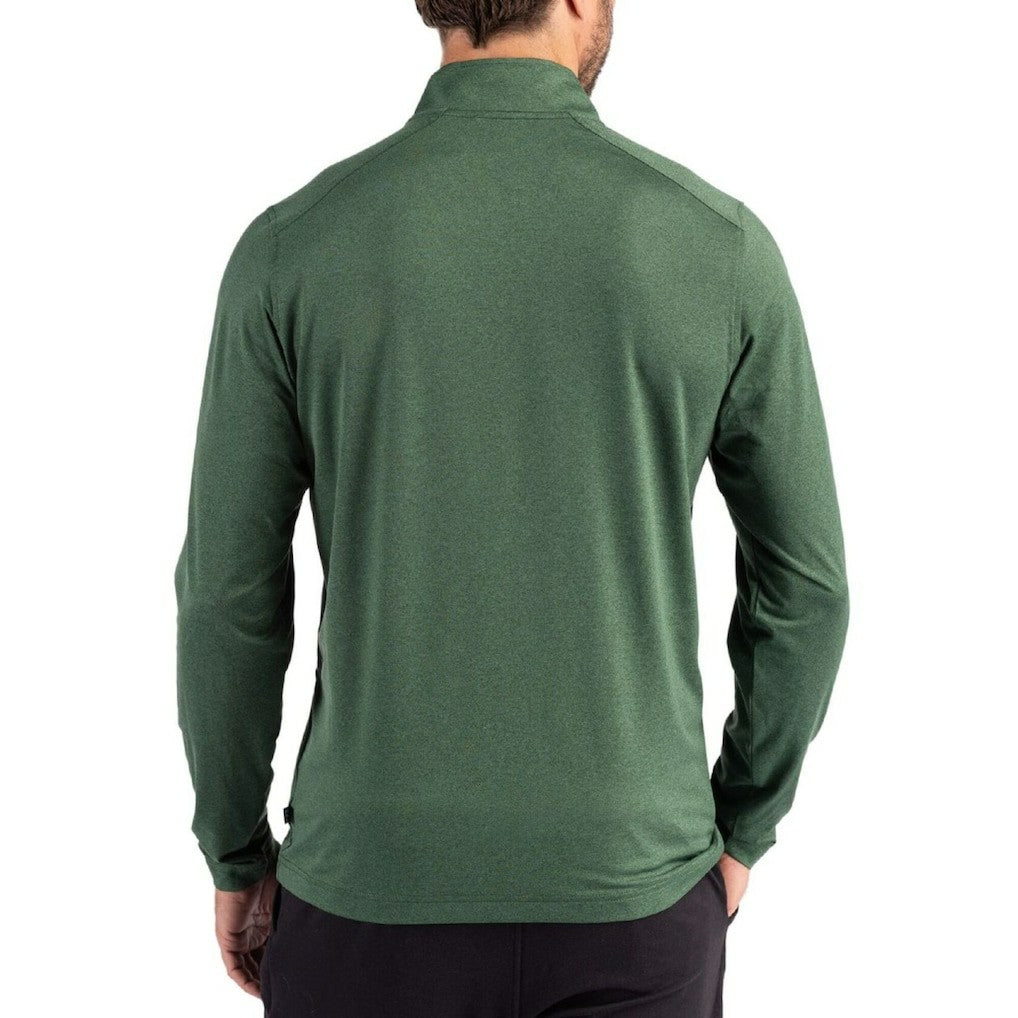 New York Jets Cutter & Buck Coastline Epic Comfort Recycled Quarter-Zip Pullover Green