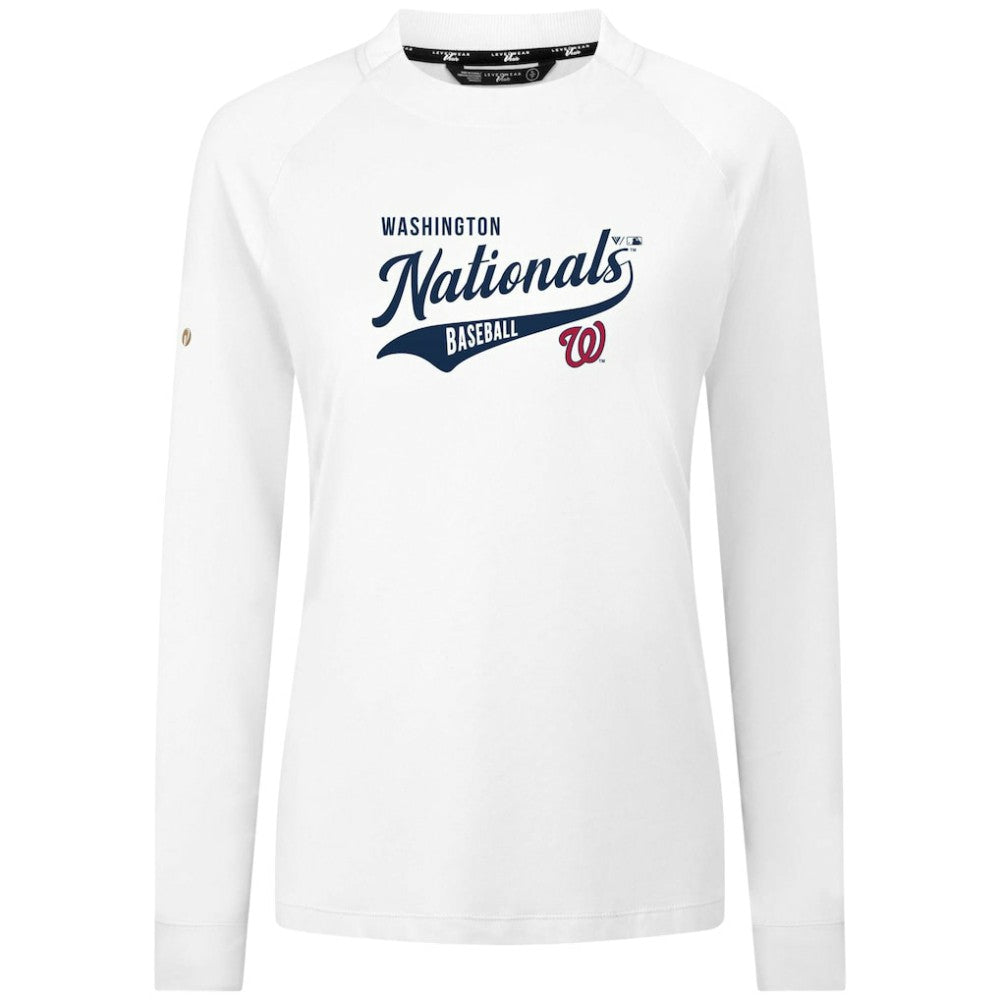 Washington Nationals Levelwear Women's Slender Glide T-Shirt - White T-shirts