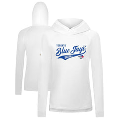Toronto Blue Jays Levelwear Women's Slender Glide Raglan Hoodie - White Hoodies