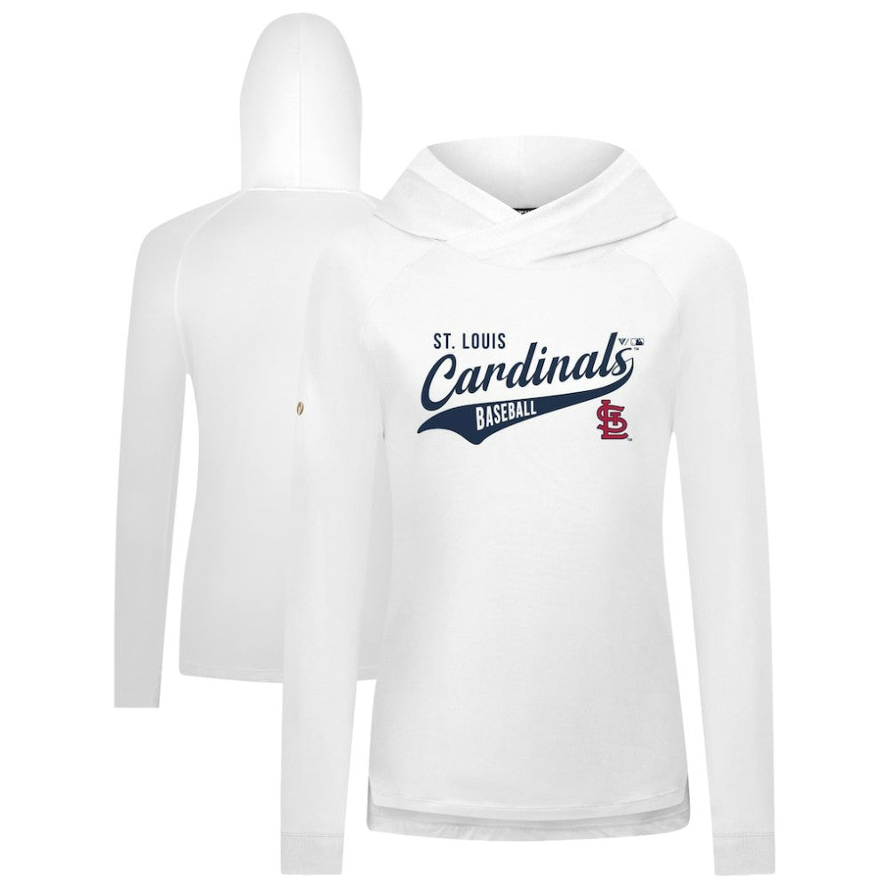 St. Louis Cardinals Levelwear Women's Slender Glide Raglan Hoodie - White Hoodies