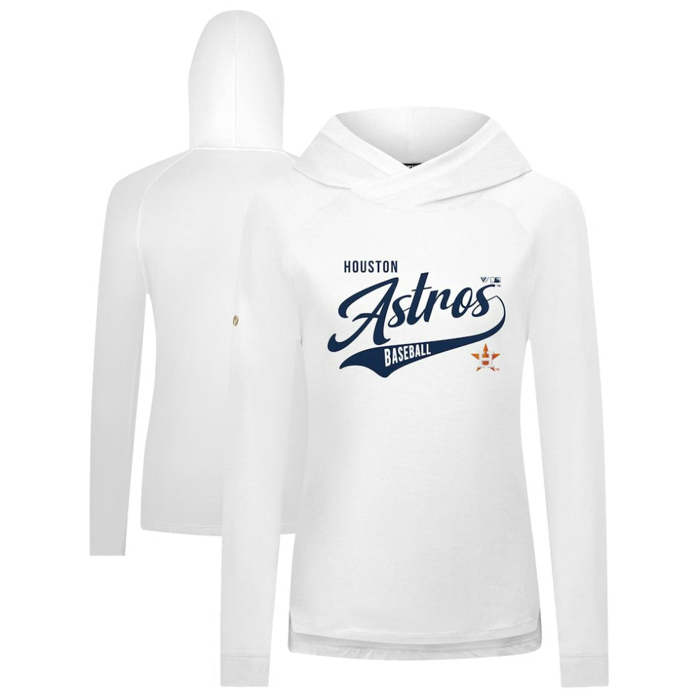 Houston Astros Levelwear Women's Slender Glide Raglan Hoodie - White Hoodies