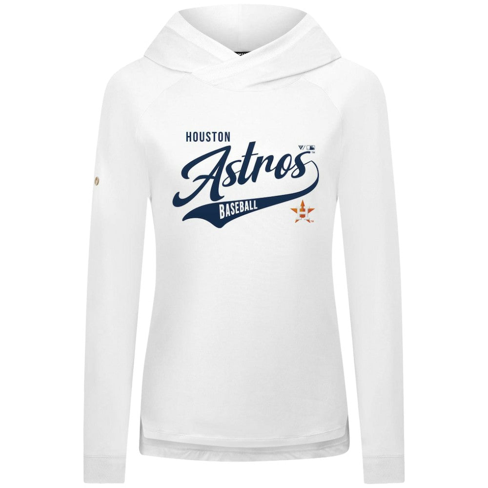Houston Astros Levelwear Women's Slender Glide Raglan Hoodie - White Hoodies