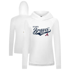 Atlanta Braves Levelwear Women's Slender Glide Raglan Hoodie - White Hoodies