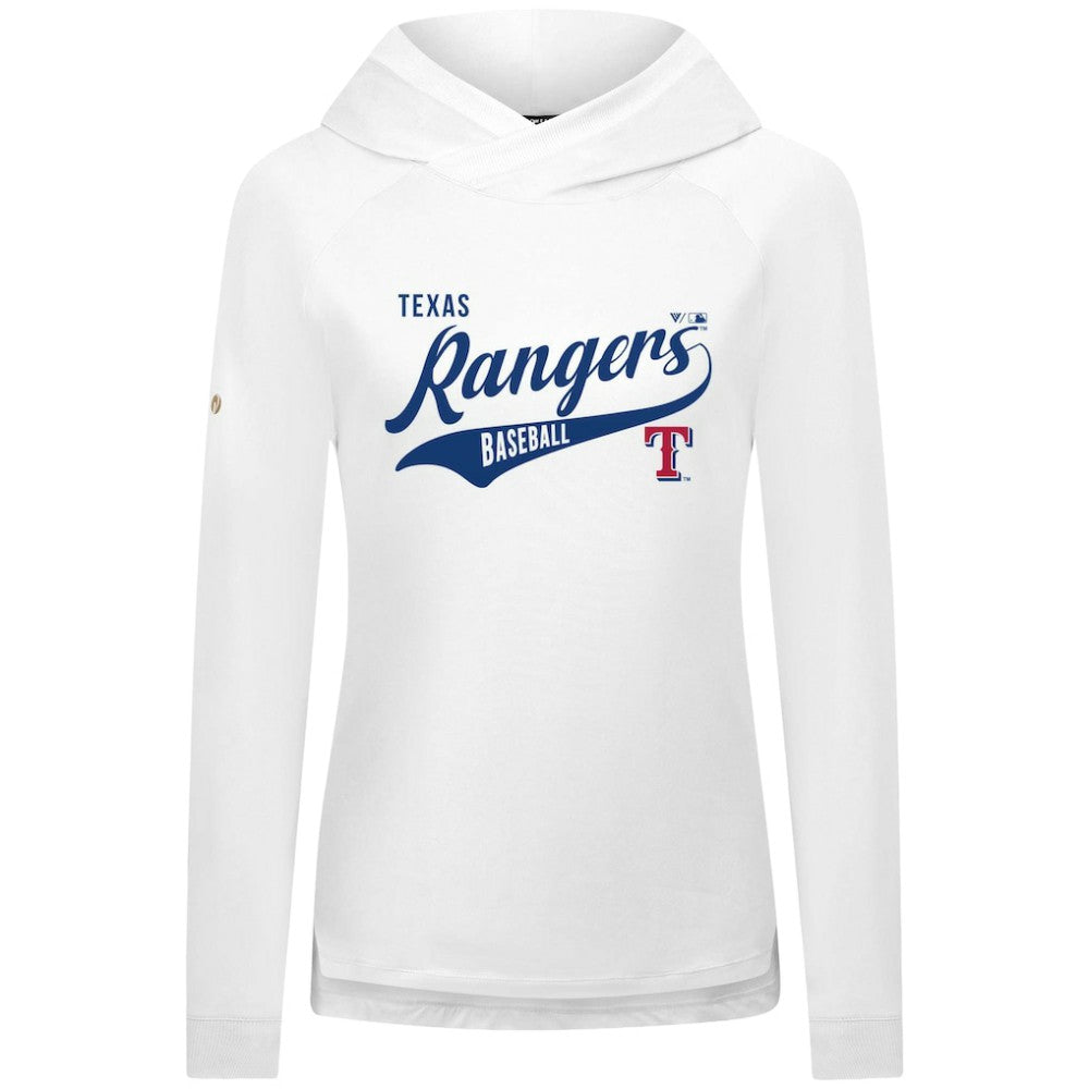 Texas Rangers Levelwear Women's Slender Glide Raglan Hoodie - White Hoodies