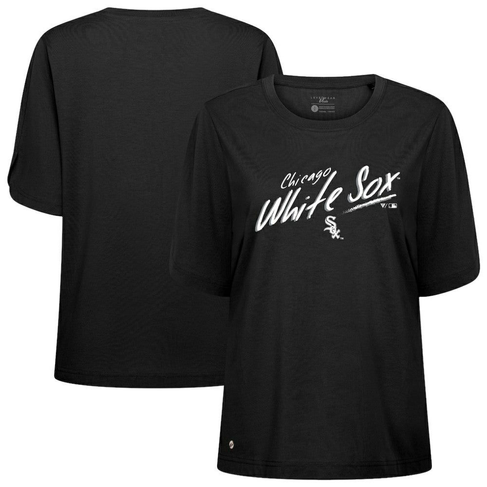 Chicago White Sox Levelwear Women's Bloom Sizzle T-Shirt - Black T-shirts