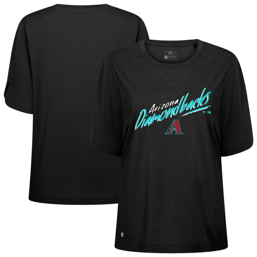 Arizona Diamondbacks Levelwear Women's Bloom Sizzle T-Shirt - Black T-shirts