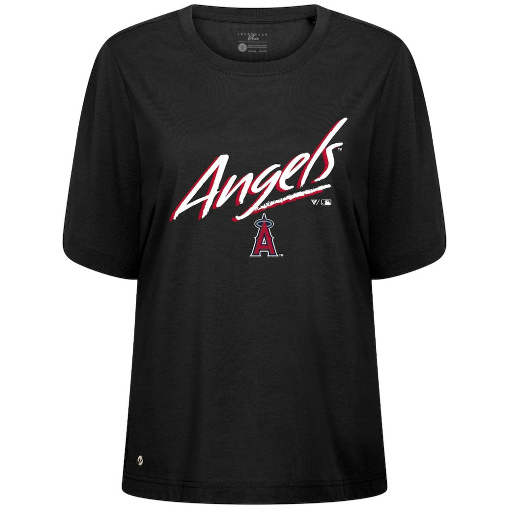 Los Angeles Angels Levelwear Women's Bloom Sizzle T-Shirt - Black T-shirts