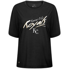 Kansas City Royals Levelwear Women's Bloom Sizzle T-Shirt - Black T-shirts