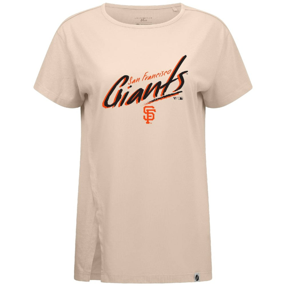 San Francisco Giants Levelwear Women's Influx Sizzle T-Shirt - Khaki T-shirts