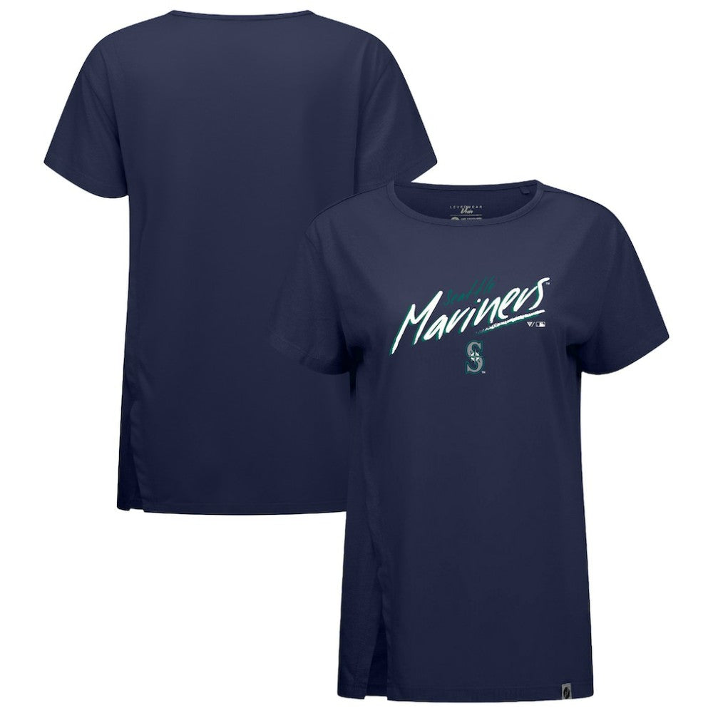 Seattle Mariners Levelwear Women's Influx Sizzle T-Shirt - Navy T-shirts