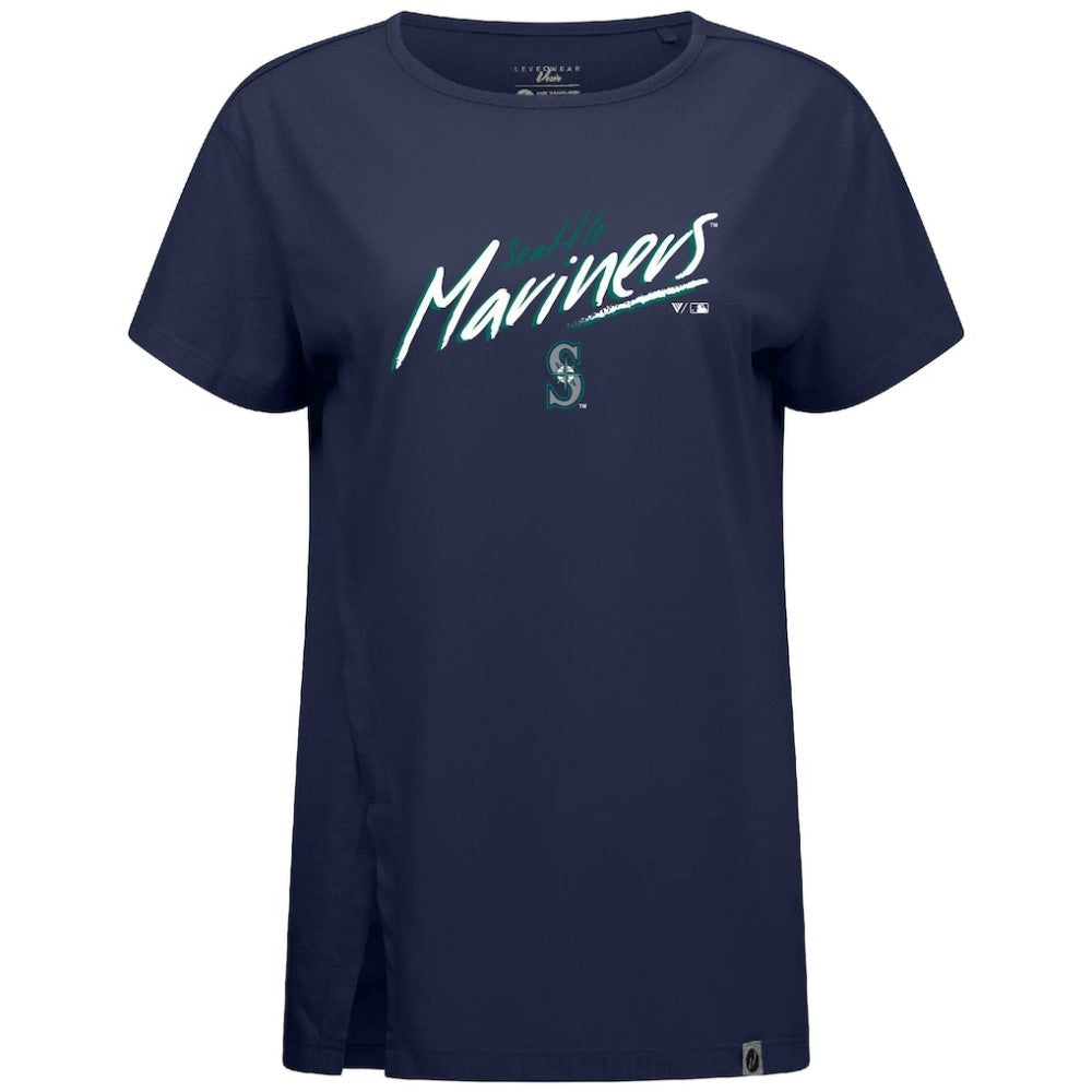 Seattle Mariners Levelwear Women's Influx Sizzle T-Shirt - Navy T-shirts