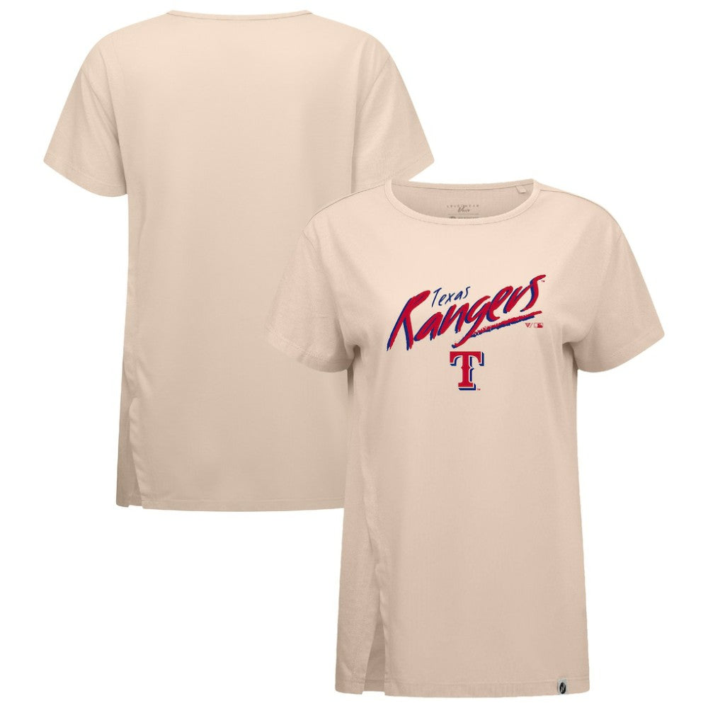 Texas Rangers Levelwear Women's Influx Sizzle T-Shirt - Khaki T-shirts