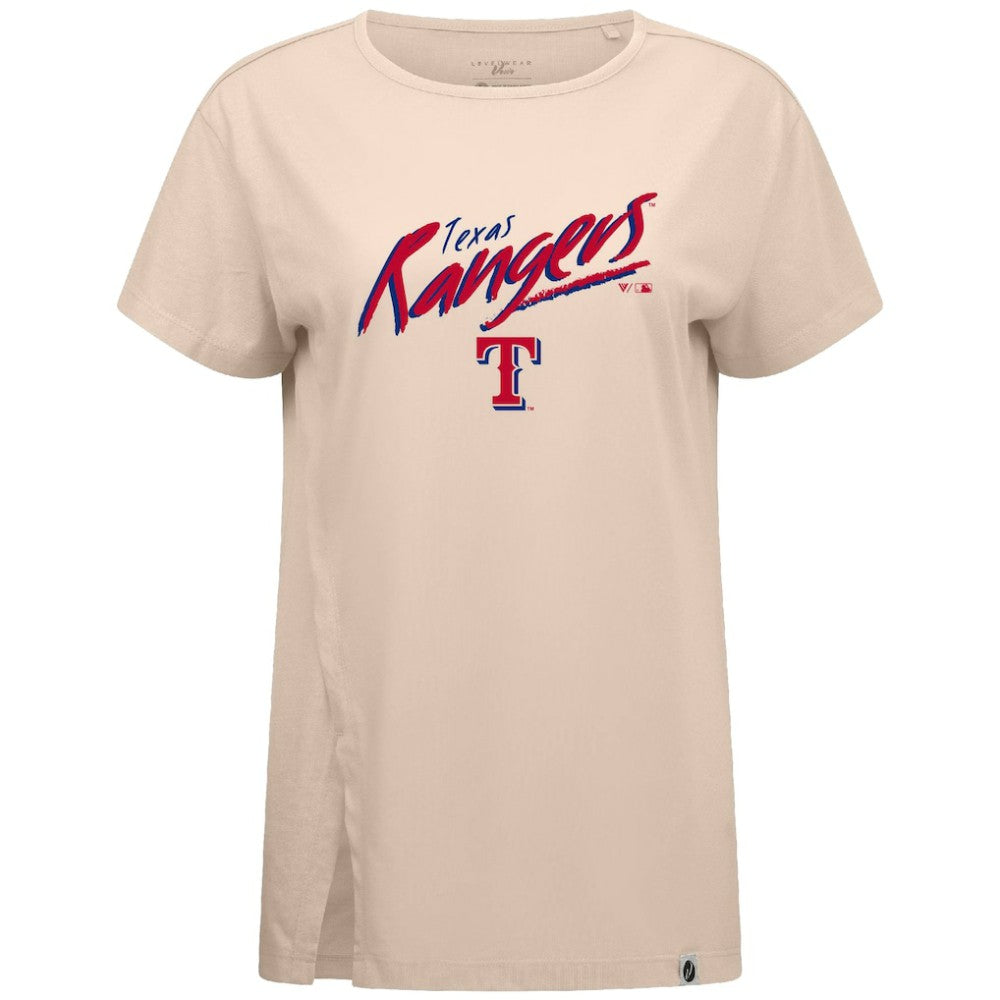 Texas Rangers Levelwear Women's Influx Sizzle T-Shirt - Khaki T-shirts
