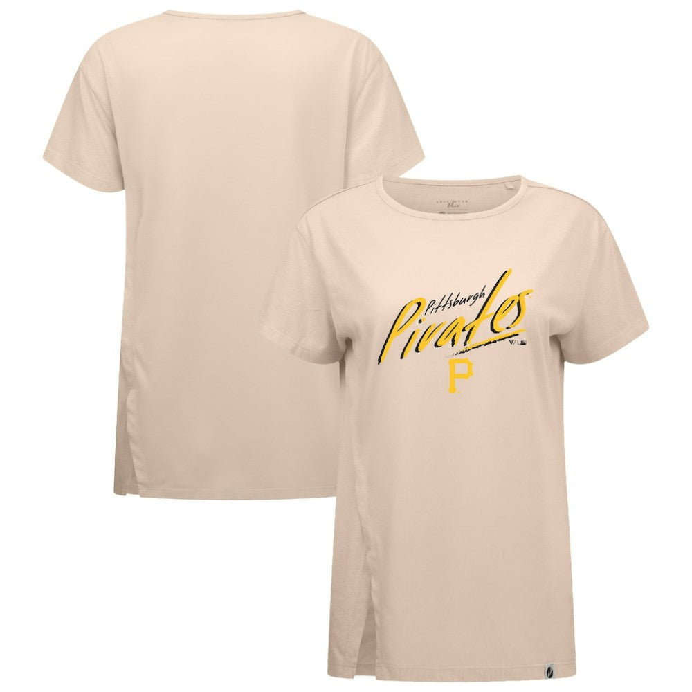 Pittsburgh Pirates Levelwear Women's Influx Sizzle T-Shirt - Khaki T-shirts