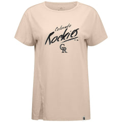 Colorado Rockies Levelwear Women's Influx Sizzle T-Shirt - Khaki T-shirts