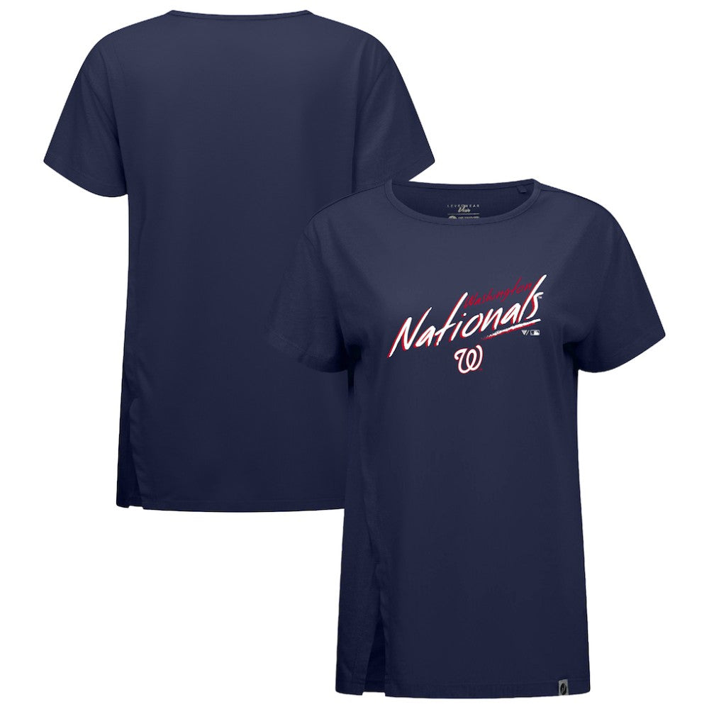 Washington Nationals Levelwear Women's Influx Sizzle T-Shirt - Navy T-shirts