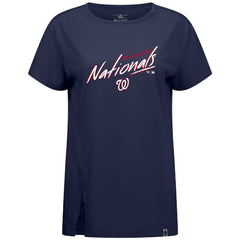 Washington Nationals Levelwear Women's Influx Sizzle T-Shirt - Navy T-shirts