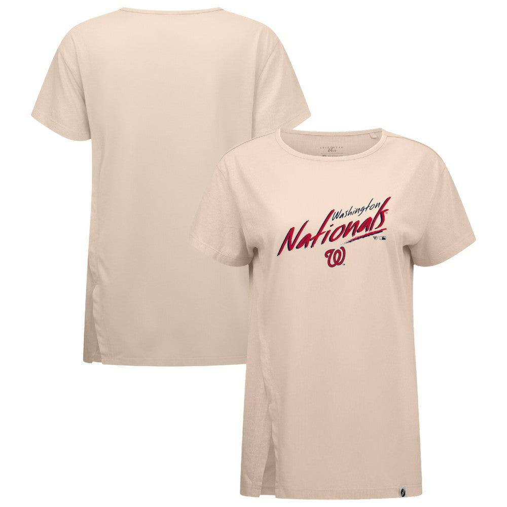 Washington Nationals Levelwear Women's Influx Sizzle T-Shirt - Khaki T-shirts