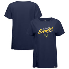 Milwaukee Brewers Levelwear Women's Influx Sizzle T-Shirt - Navy T-shirts