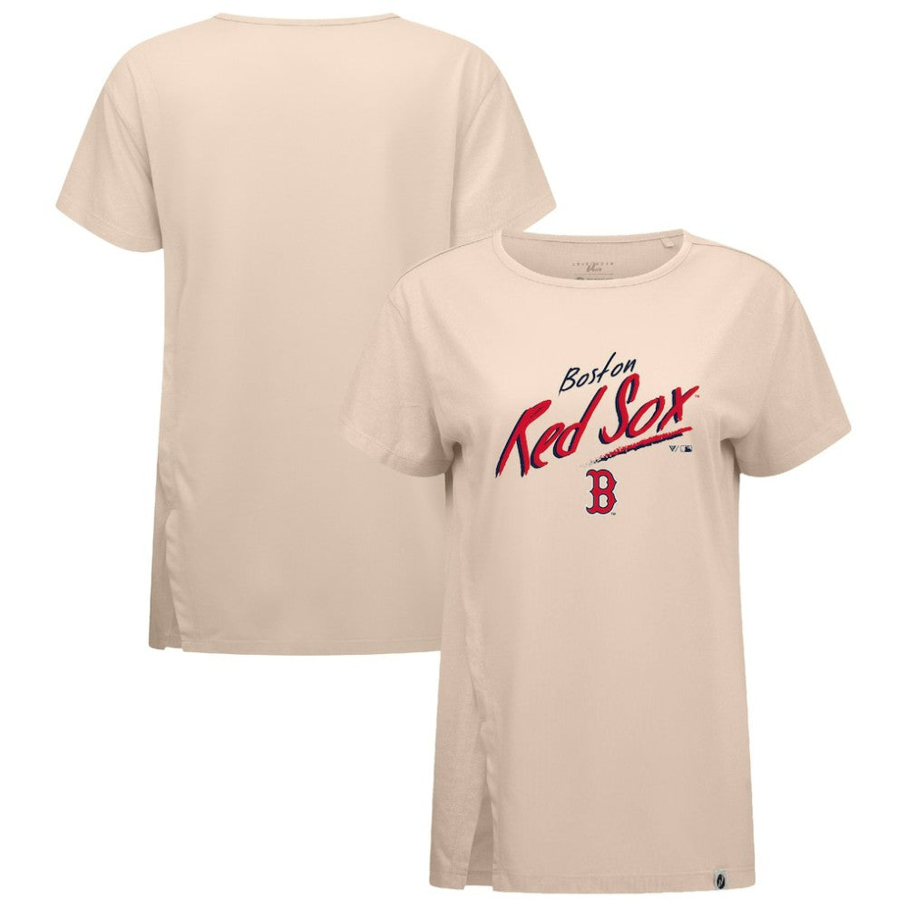 Boston Red Sox Levelwear Women's Influx Sizzle T-Shirt - Khaki T-shirts