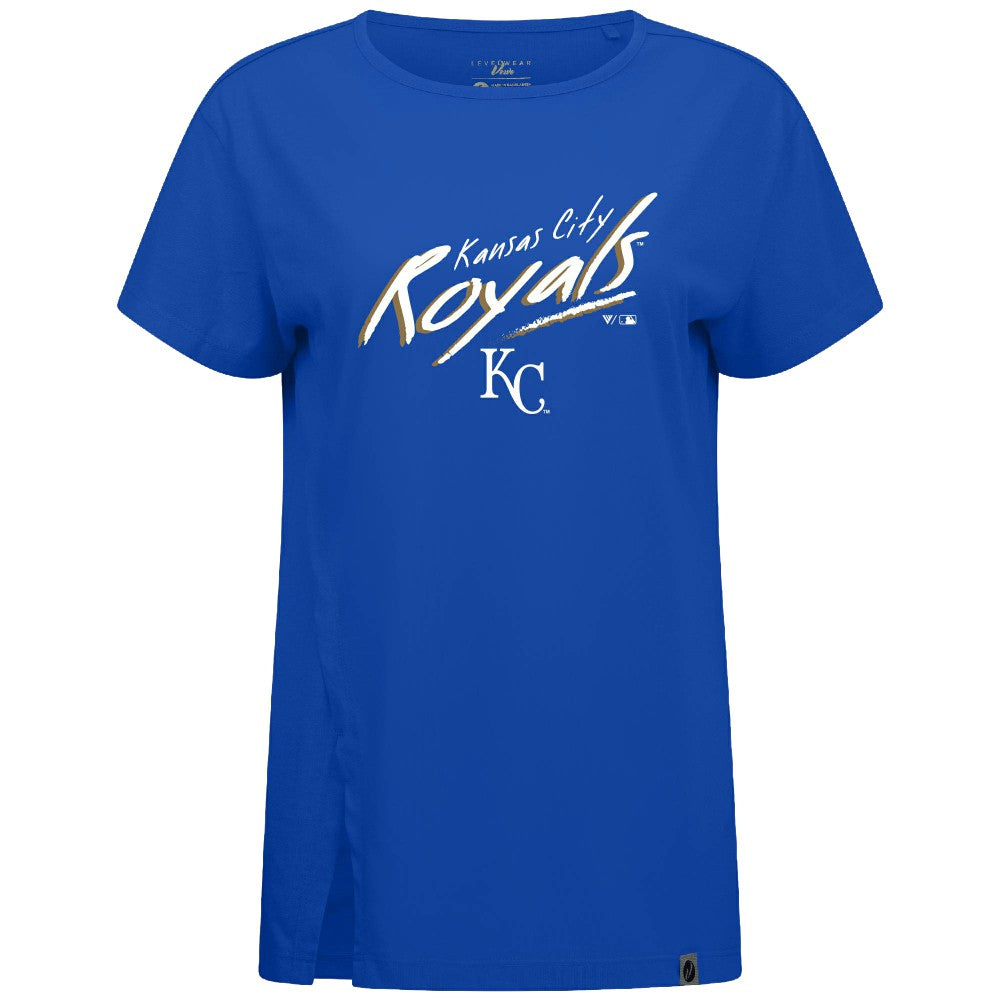 Kansas City Royals Levelwear Women's Influx Sizzle T-Shirt - Royal T-shirts