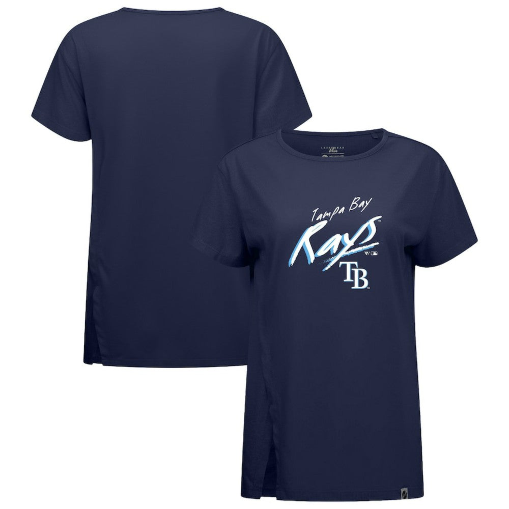 Tampa Bay Rays Levelwear Women's Influx Sizzle T-Shirt - Navy T-shirts