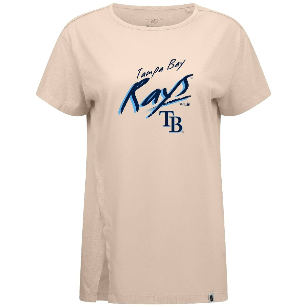 Tampa Bay Rays Levelwear Women's Influx Sizzle T-Shirt - Khaki T-shirts