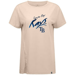 Tampa Bay Rays Levelwear Women's Influx Sizzle T-Shirt - Khaki T-shirts