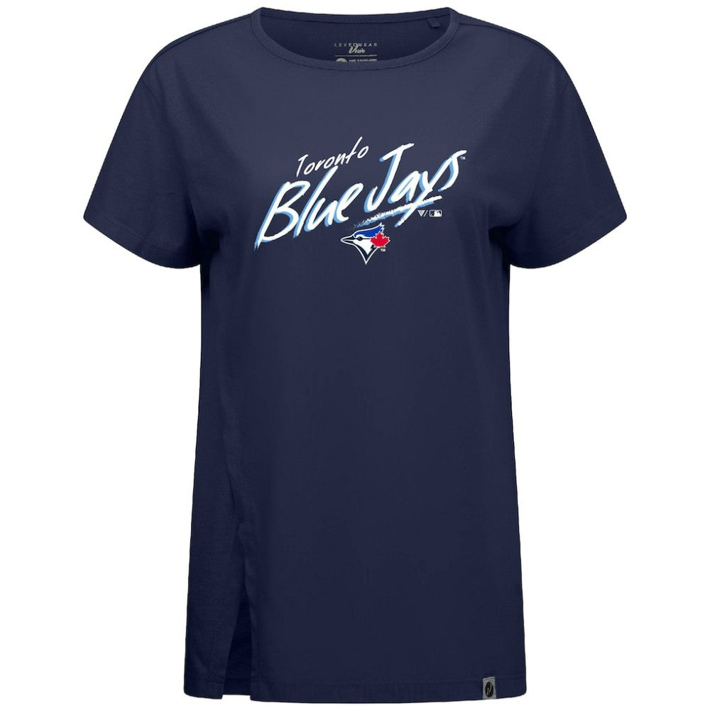 Toronto Blue Jays Levelwear Women's Influx Sizzle T-Shirt - Navy T-shirts