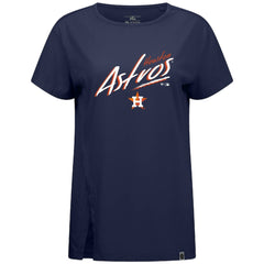 Houston Astros Levelwear Women's Influx Sizzle T-Shirt - Navy T-shirts