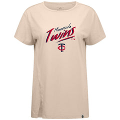 Minnesota Twins Levelwear Women's Influx Sizzle T-Shirt - Khaki T-shirts