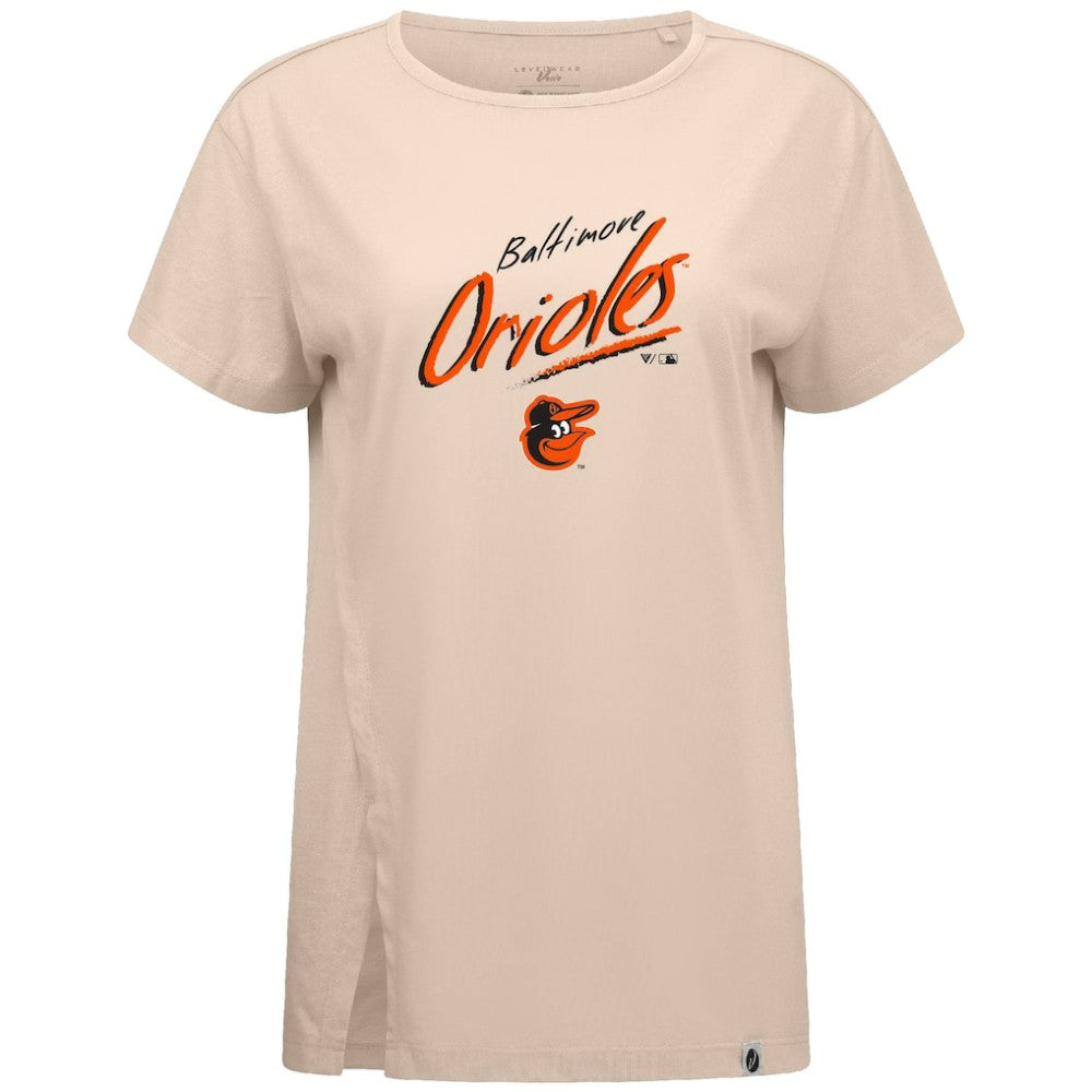 Baltimore Orioles Levelwear Women's Influx Sizzle T-Shirt - Khaki T-shirts