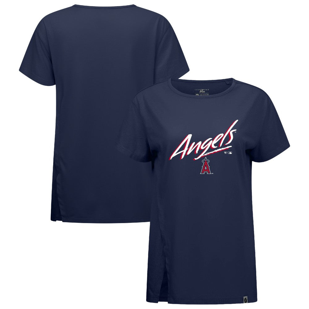 Los Angeles Angels Levelwear Women's Influx Sizzle T-Shirt - Navy T-shirts
