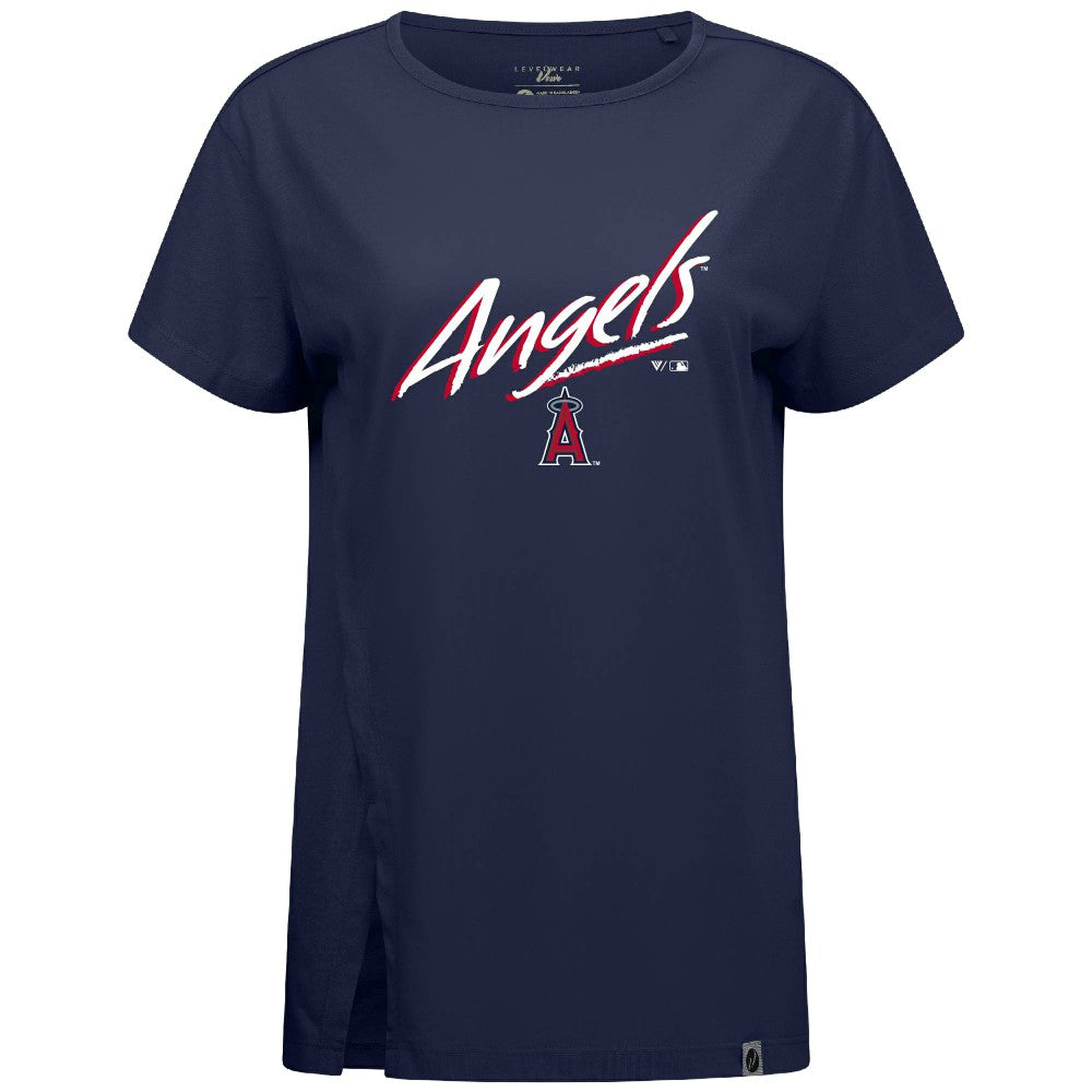 Los Angeles Angels Levelwear Women's Influx Sizzle T-Shirt - Navy T-shirts