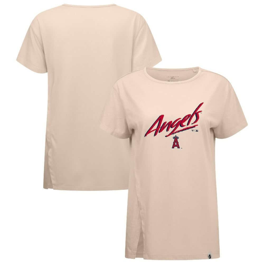 Los Angeles Angels Levelwear Women's Influx Sizzle T-Shirt - Khaki T-shirts