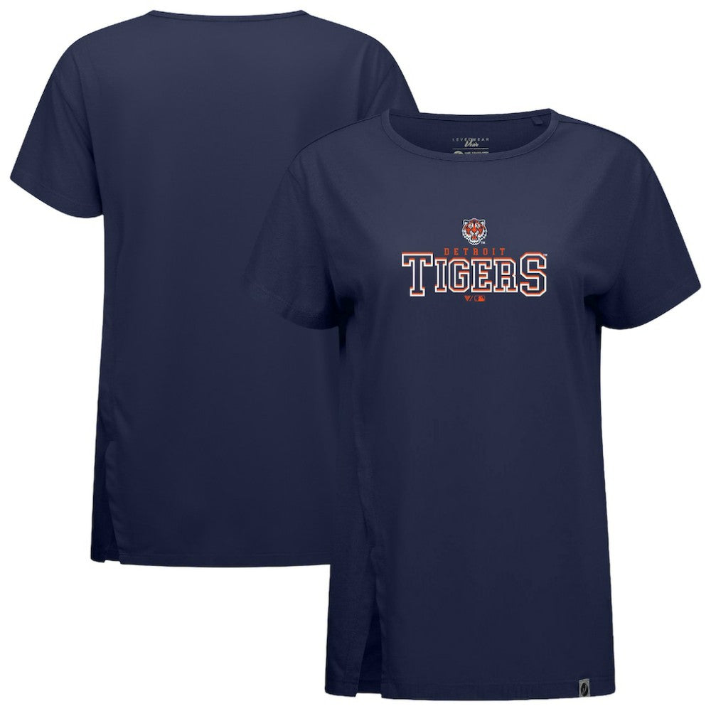 Detroit Tigers Levelwear Women's Influx Journey T-Shirt - Navy T-shirts
