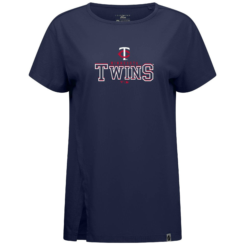 Minnesota Twins Levelwear Women's Influx Journey T-Shirt - Navy T-shirts