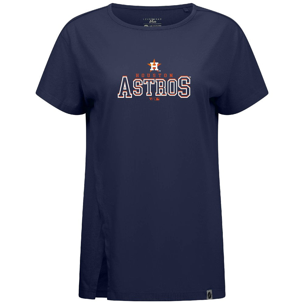 Houston Astros Levelwear Women's Influx Journey T-Shirt - Navy T-shirts