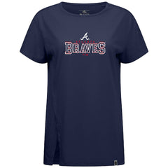 Atlanta Braves Levelwear Women's Influx Journey T-Shirt - Navy T-shirts