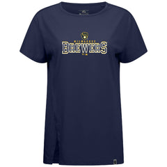 Milwaukee Brewers Levelwear Women's Influx Journey T-Shirt - Navy T-shirts