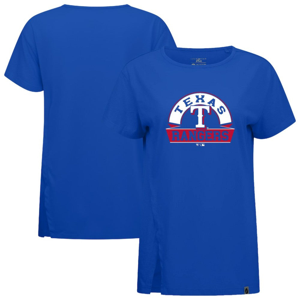 Texas Rangers Levelwear Women's Influx Banner Arch T-Shirt - Royal T-shirts